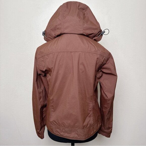 MEC Womens Small Petite Brown Windbreaker Hooded Jacket - Picture 2 of 16